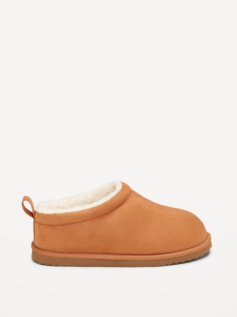 Faux-Suede Sherpa Lined Mule Slippers for Boys
