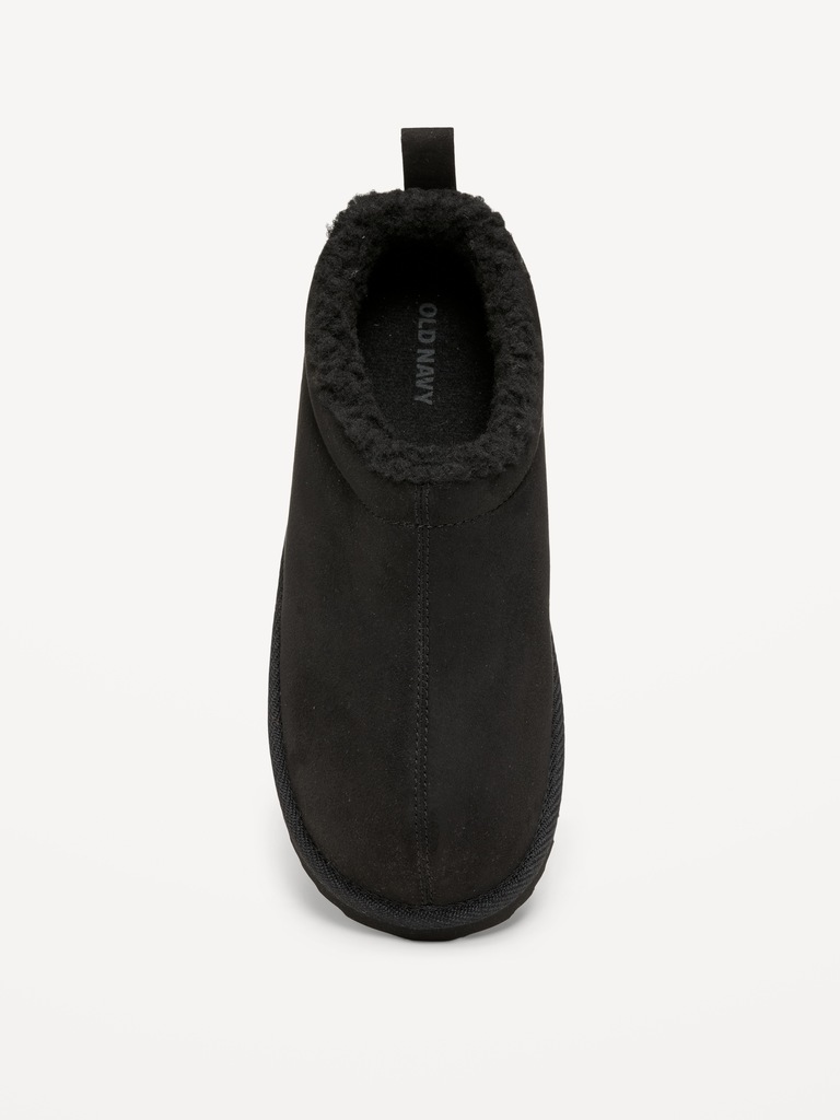 Faux-Suede Sherpa Lined Mule Slippers for Boys