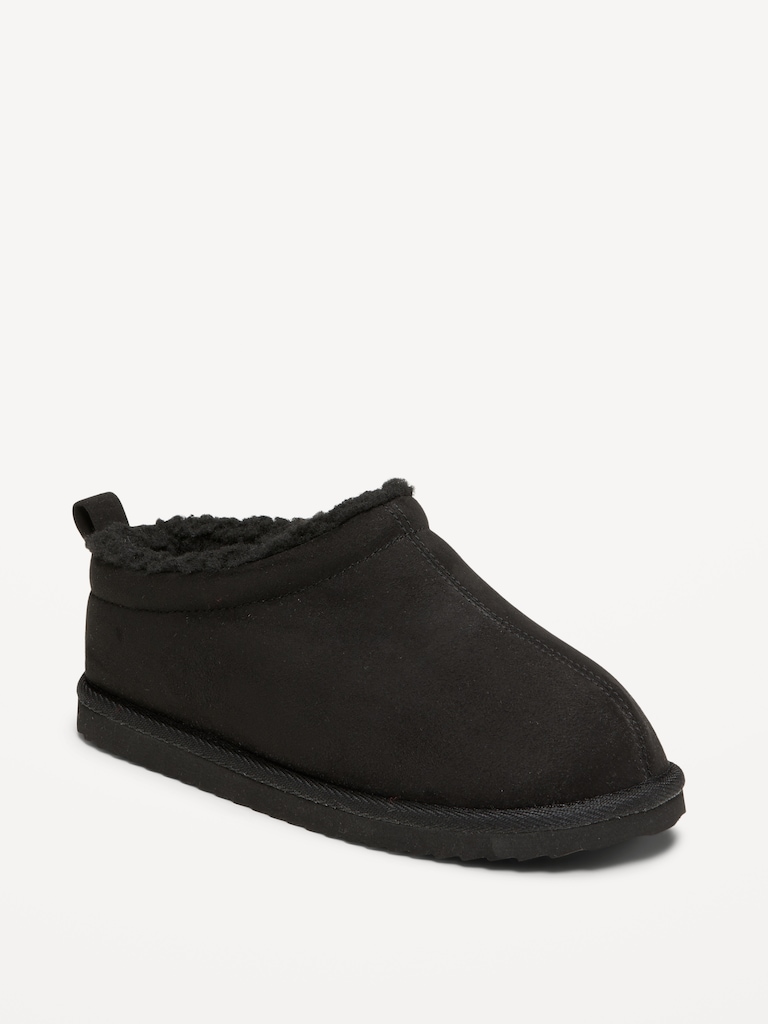 Faux-Suede Sherpa Lined Mule Slippers for Boys