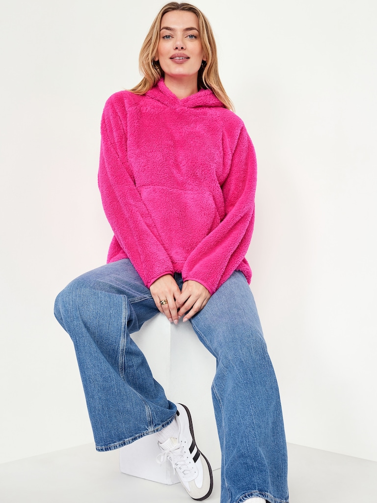 Oversized Sherpa Pullover Hoodie