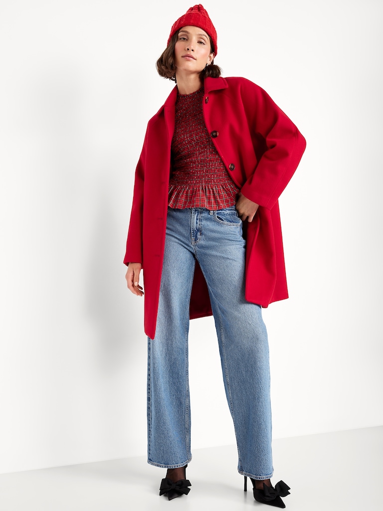 Relaxed Button-Front Mac Coat