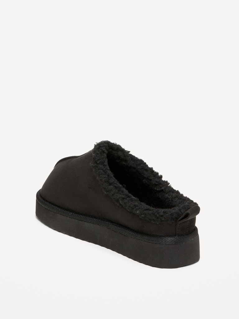 Faux-Suede Platform Mule Slippers for Girls