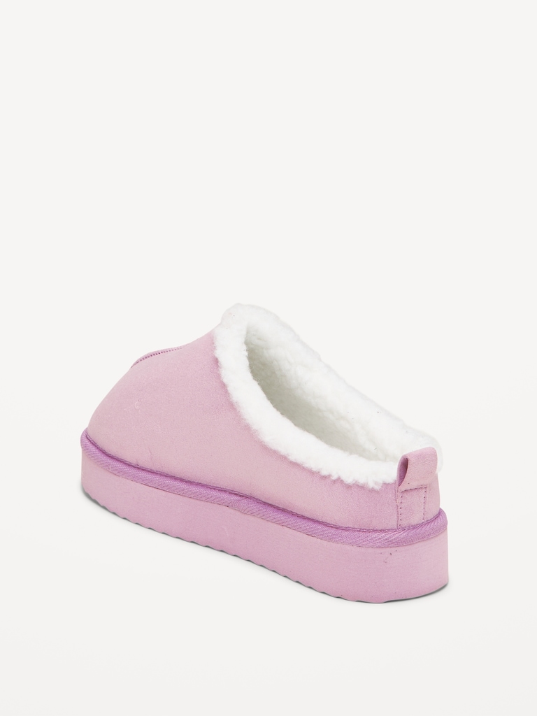 Faux-Suede Platform Mule Slippers for Girls