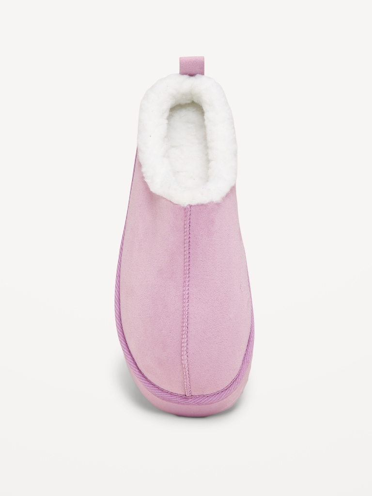 Faux-Suede Platform Mule Slippers for Girls
