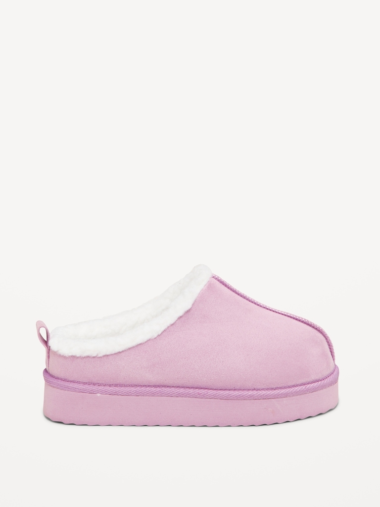 Faux-Suede Platform Mule Slippers for Girls