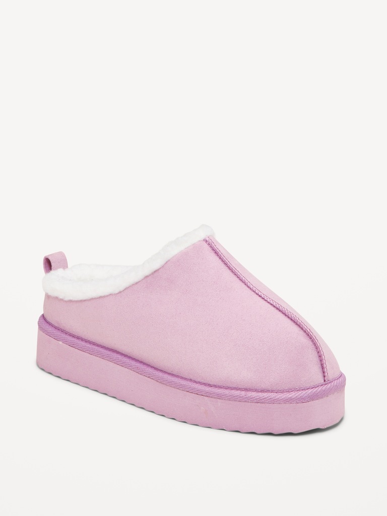 Faux-Suede Platform Mule Slippers for Girls