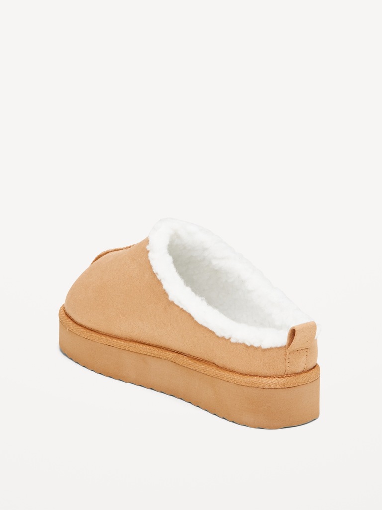 Faux-Suede Platform Mule Slippers for Girls