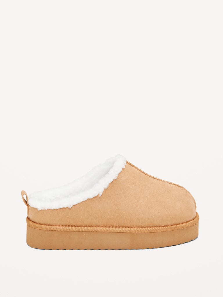 Faux-Suede Platform Mule Slippers for Girls