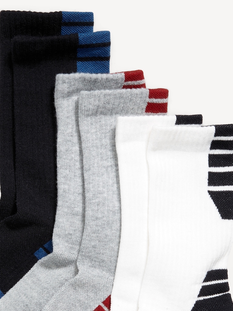 Crew Go-Dry Basketball Socks 3-Pack for Boys