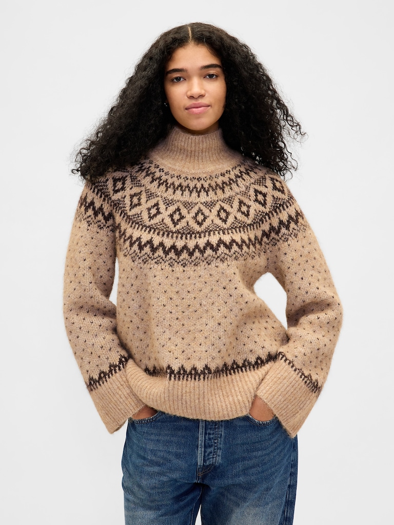 Fuzzy Oversized Turtleneck Sweater