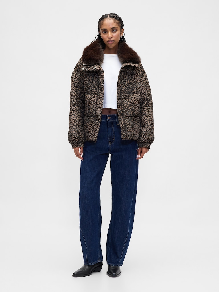 Fur-Trim Puffer Jacket