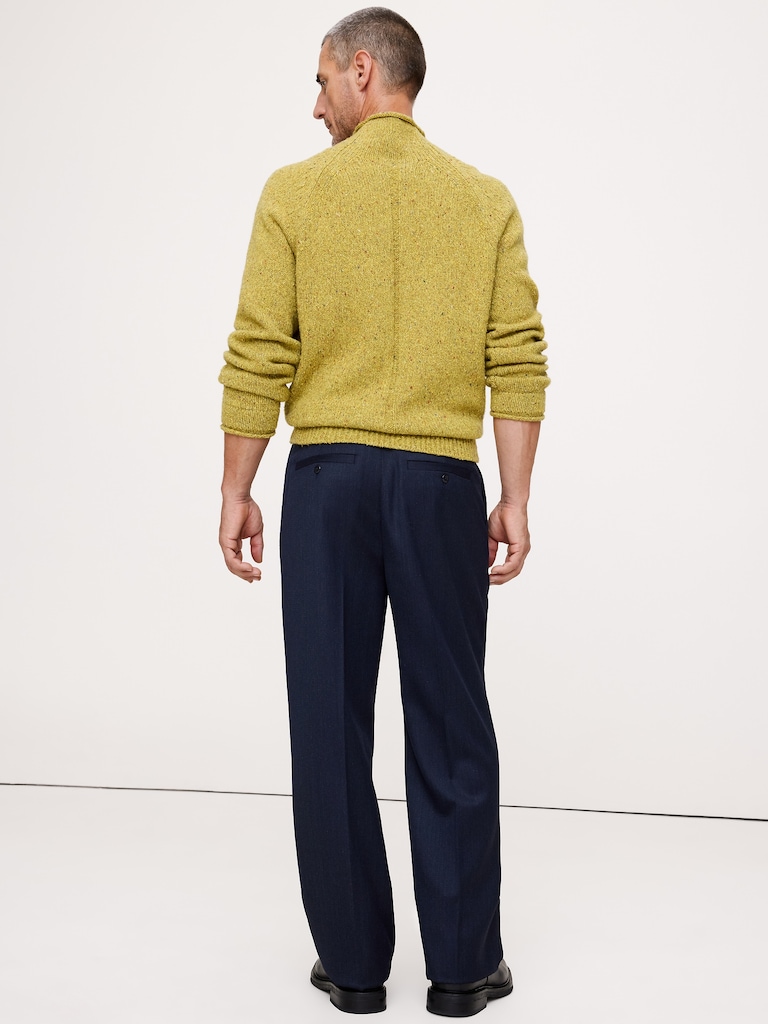 Straight Pleated Twill Dress Pant