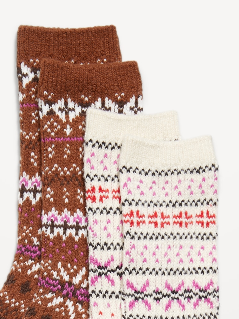 Fair Isle Crew Socks 2-Pack for Women