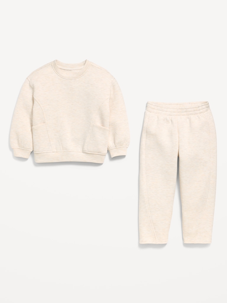 Bounce Fleece Crew-Neck and Sweatpants Set for Toddler Girls