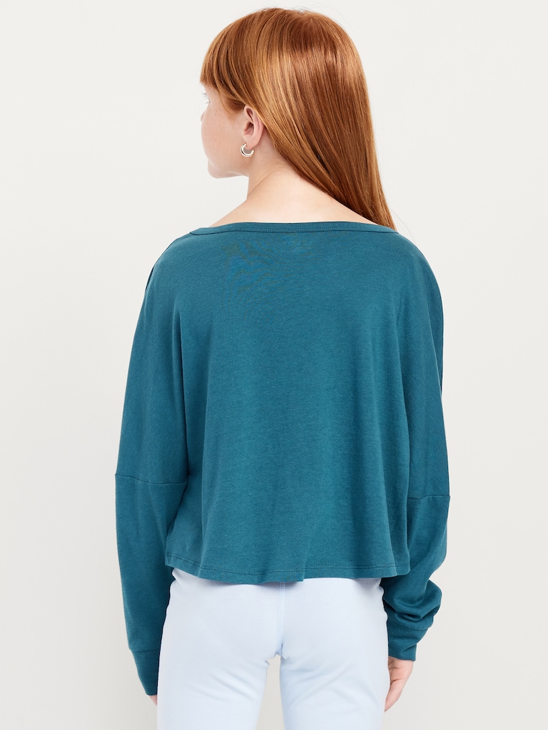 Long-Sleeve Cropped Top for Girls