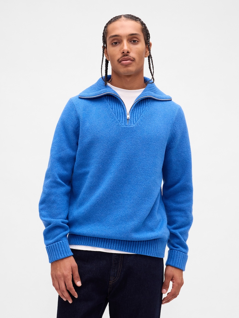CashSoft Quarter-Zip Pullover Sweater