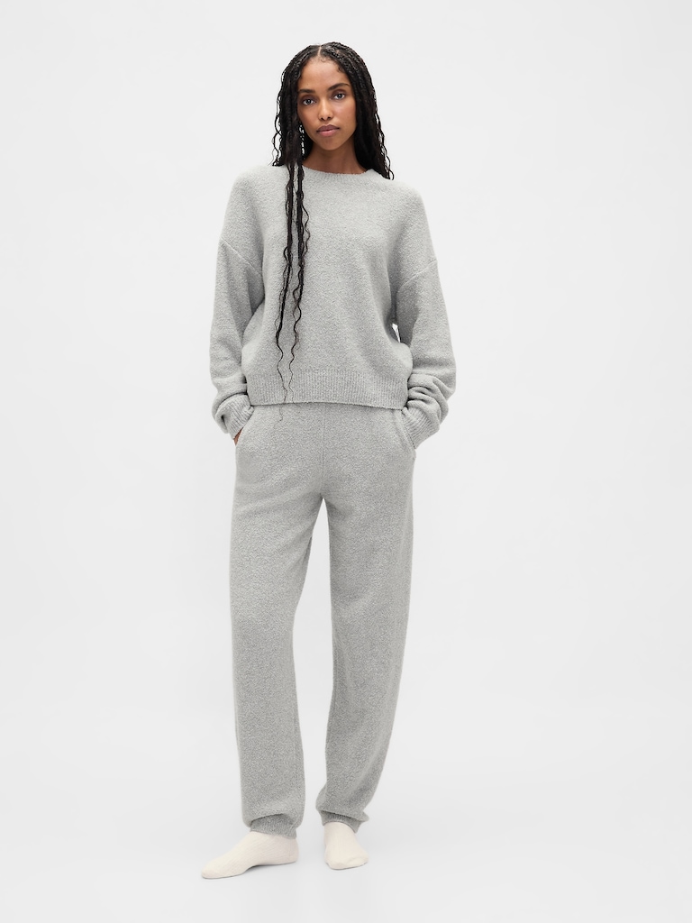 CashSoft Boucle Relaxed Crewneck Top