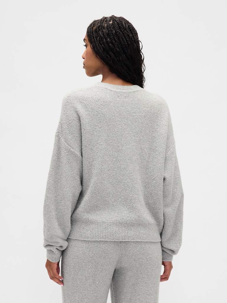 CashSoft Boucle Relaxed Crewneck Top