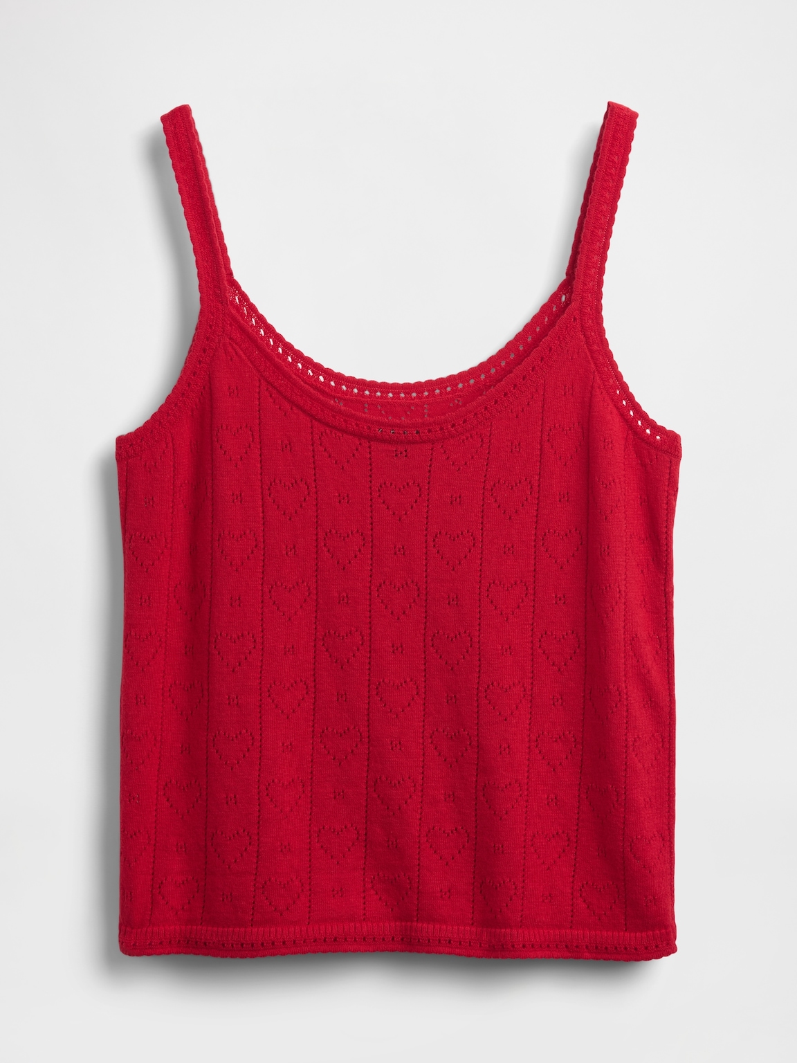 Lightweight CashSoft Pointelle Heart PJ Tank Top