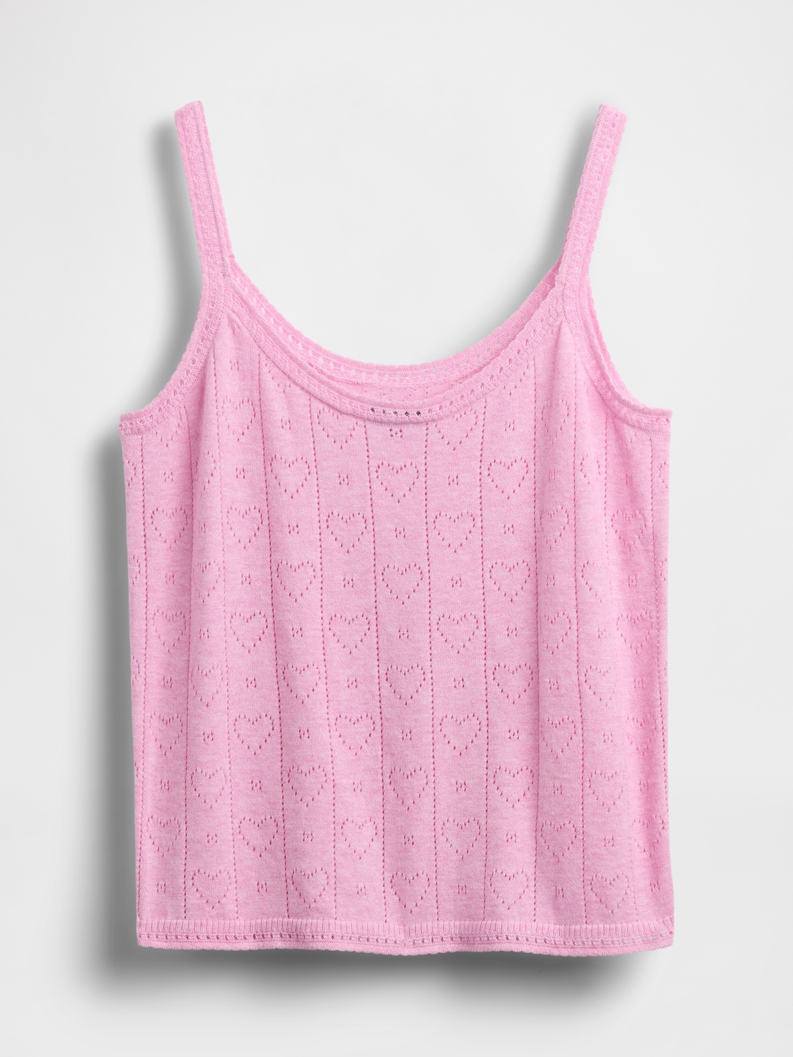 Lightweight CashSoft Pointelle Heart PJ Tank Top