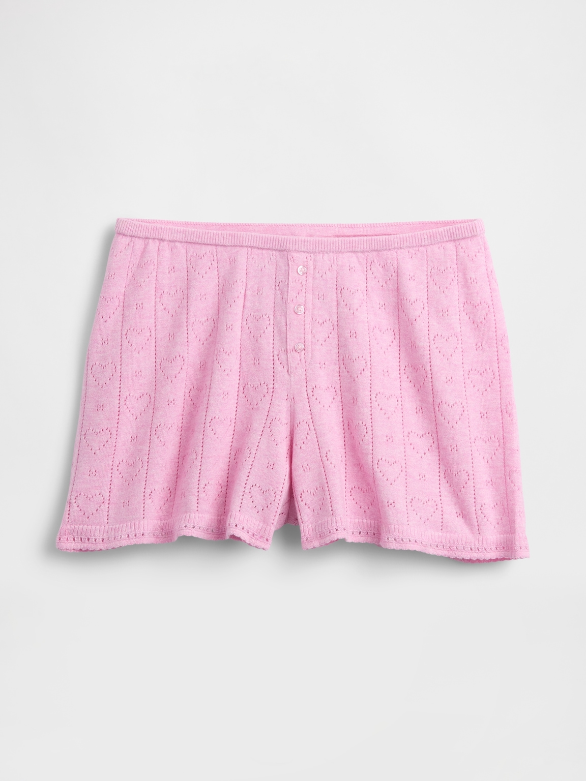 Lightweight CashSoft Pointelle Heart PJ Shorts