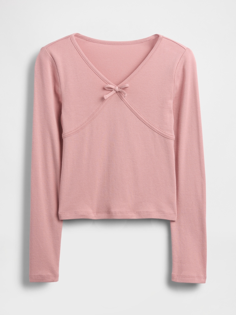 Kids Cross Front Bow T-Shirt