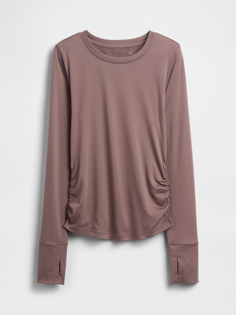 GapFit Brushed Jersey Ruched T-Shirt