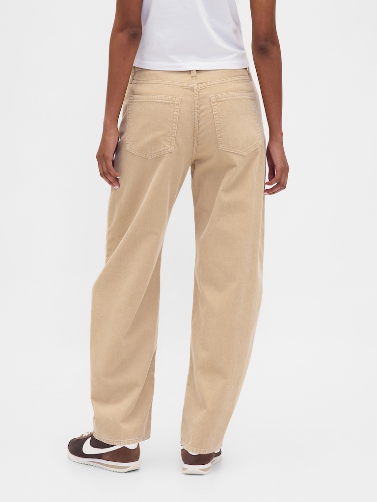 High Rise Corduroy Barrel Pants