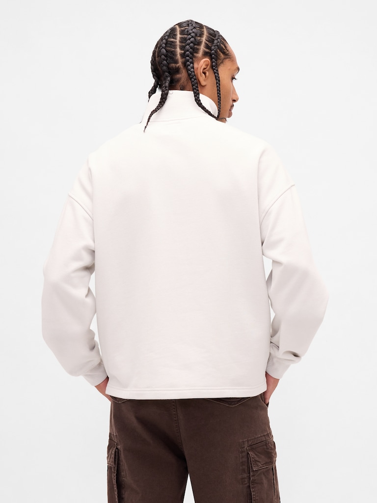 Heavyweight Oversized Logo Half-Zip Pullover