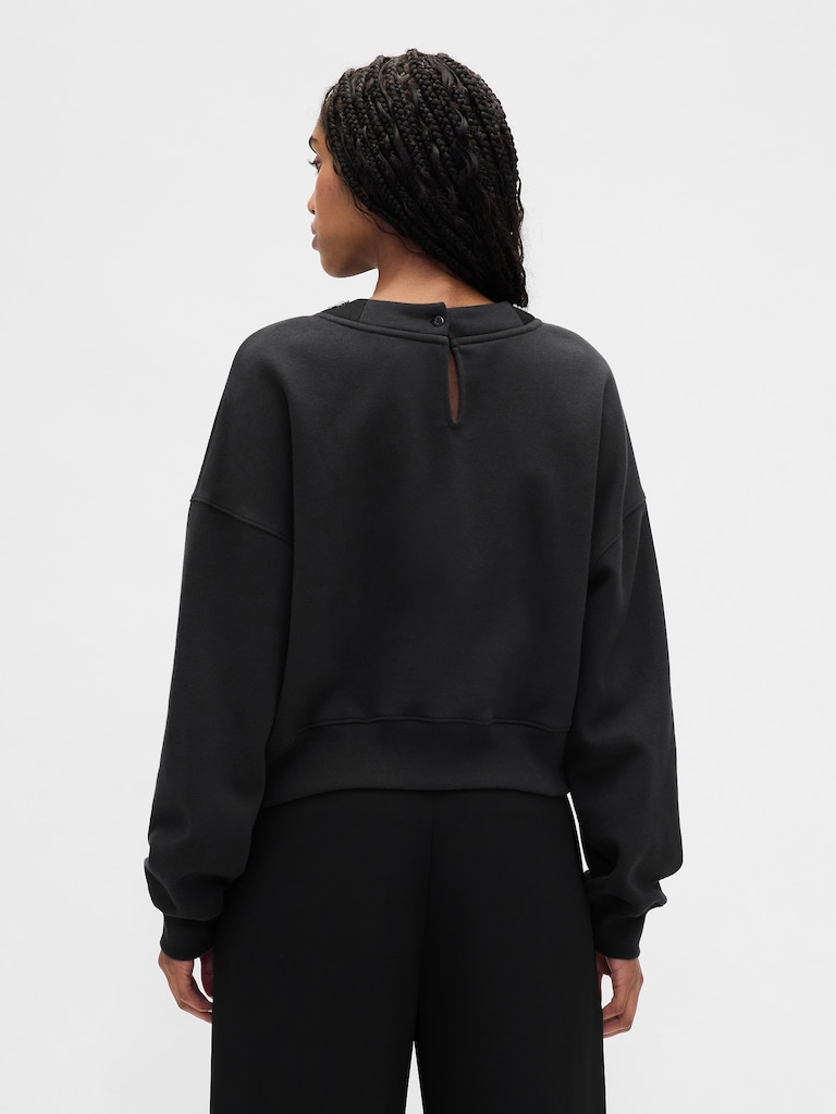 VintageSoft Jewel-Neck Crop Sweatshirt