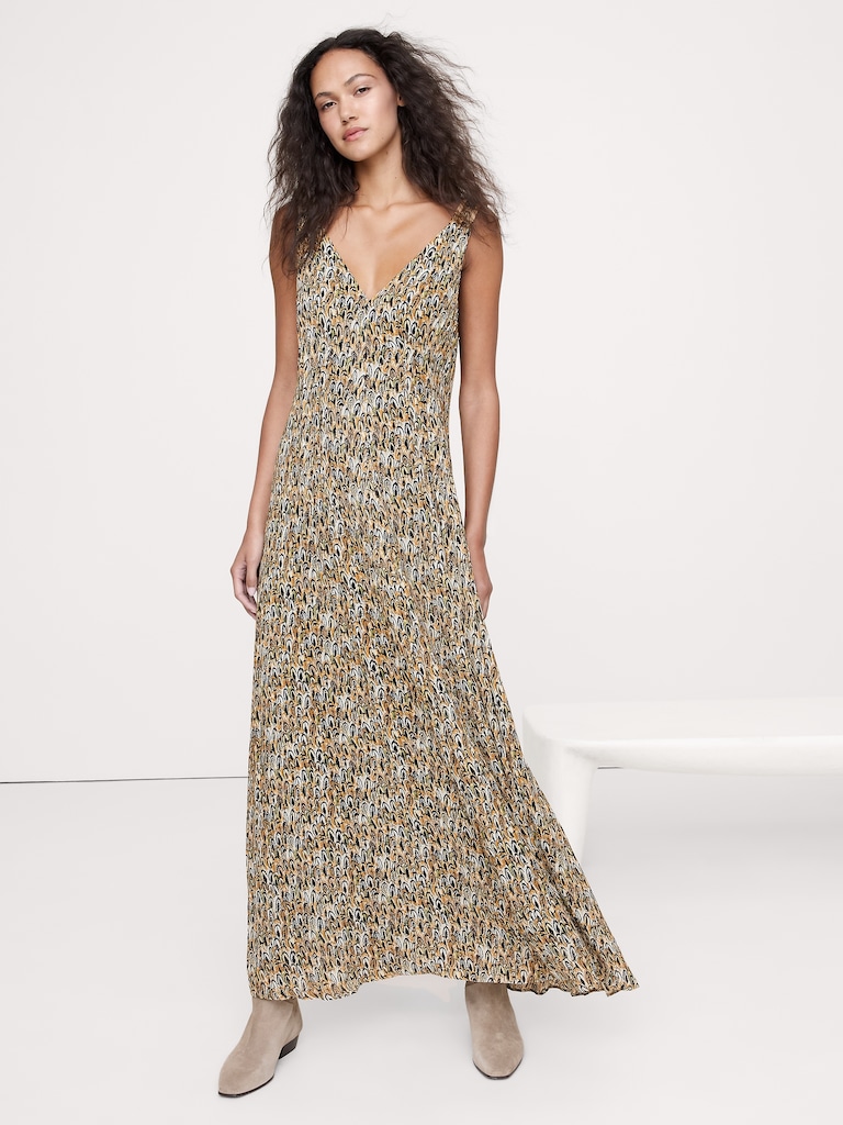 Pintuck Maxi Dress