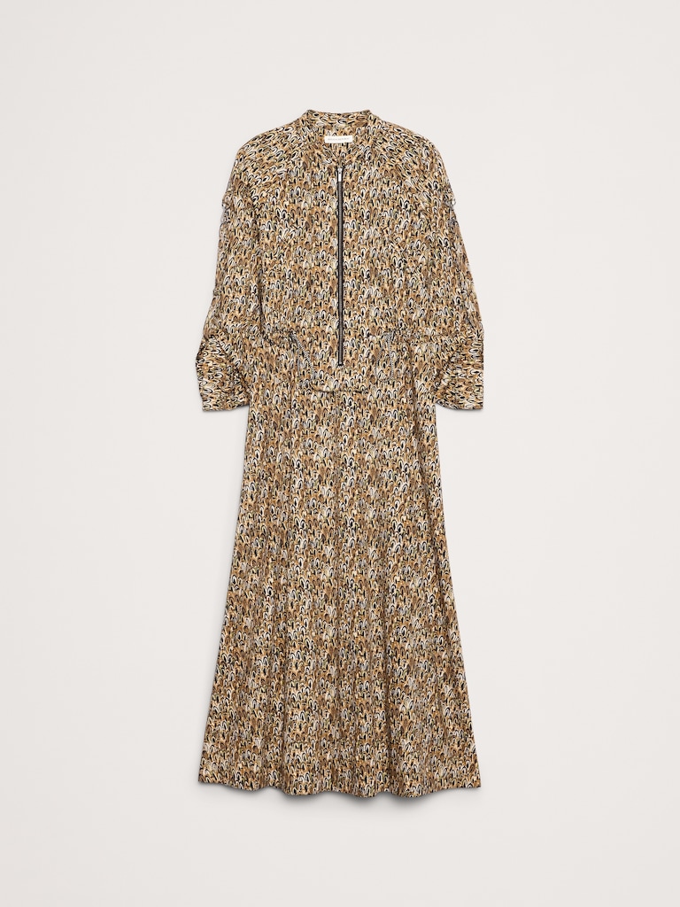 Cotton Utility Zip Maxi Dress