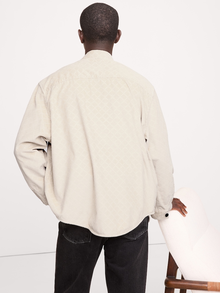 Loose-Fit Diamond Corduroy Overshirt