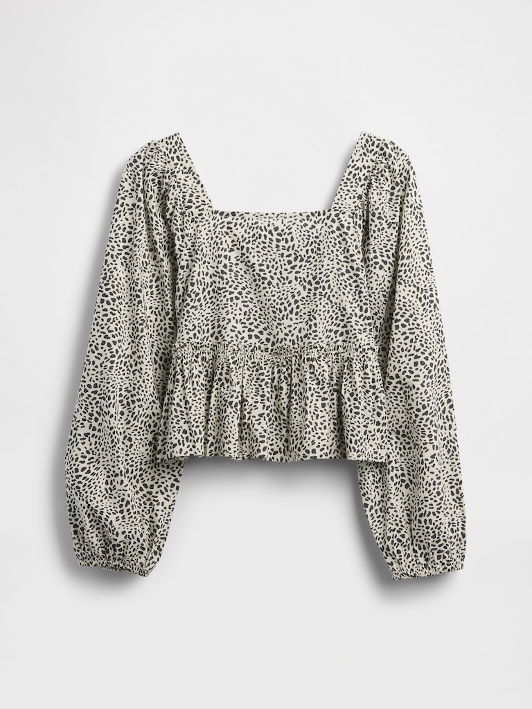 Kids Poplin Peplum Top