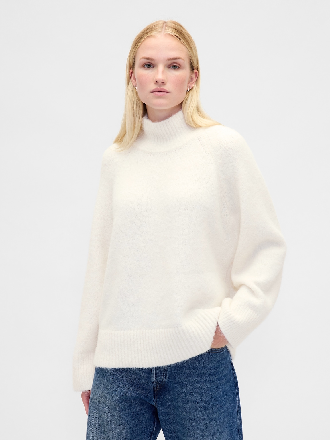 Fuzzy Oversized Turtleneck Sweater