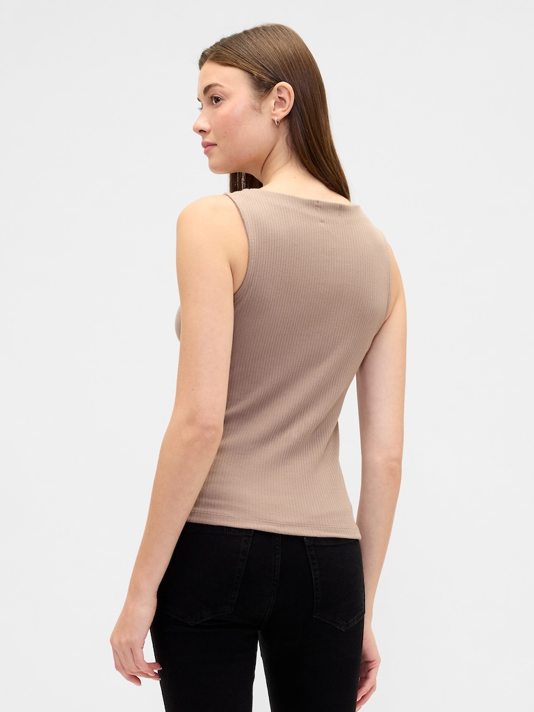 Ribbed Boatneck Vest