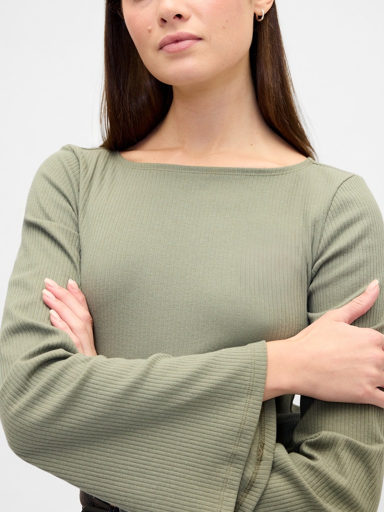 Bell Sleeve Boatneck T-Shirt