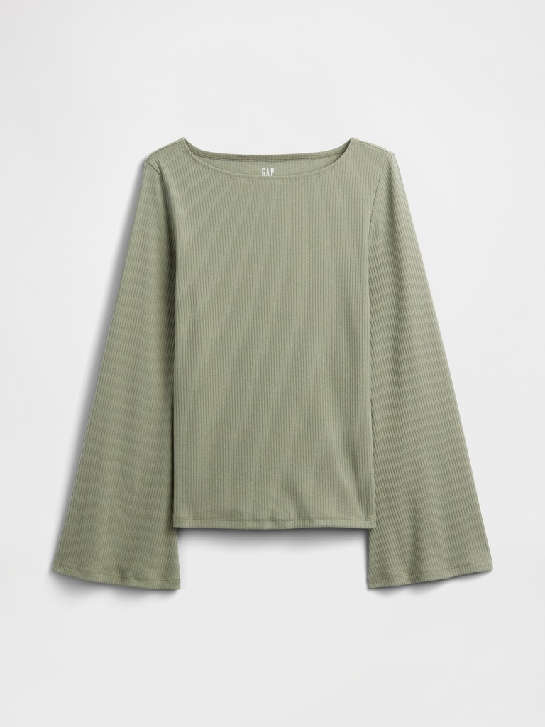 Bell Sleeve Boatneck T-Shirt