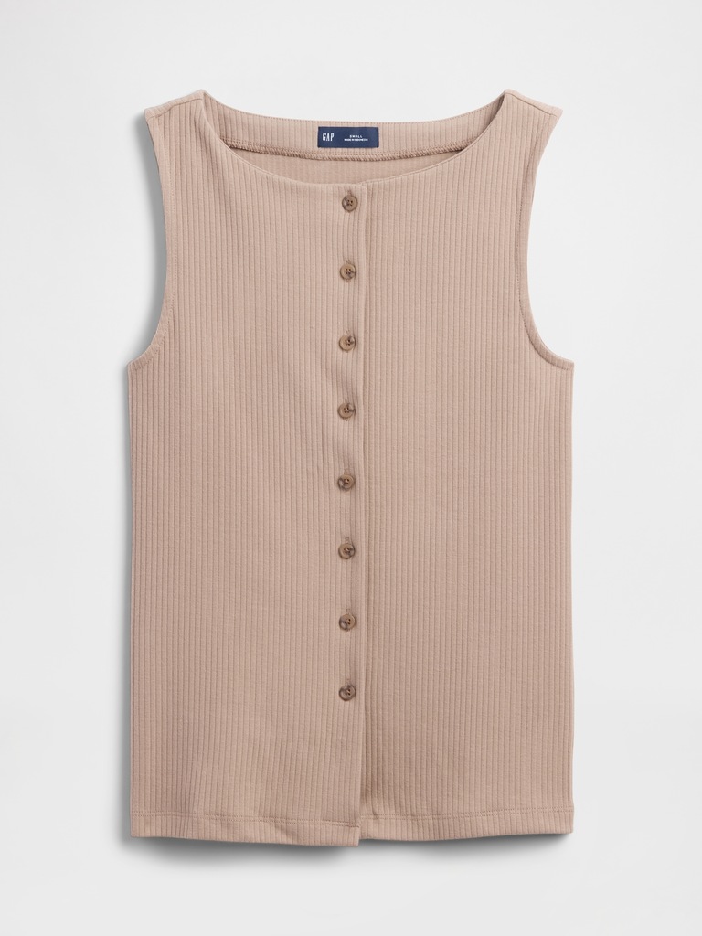 Ribbed Boatneck Vest
