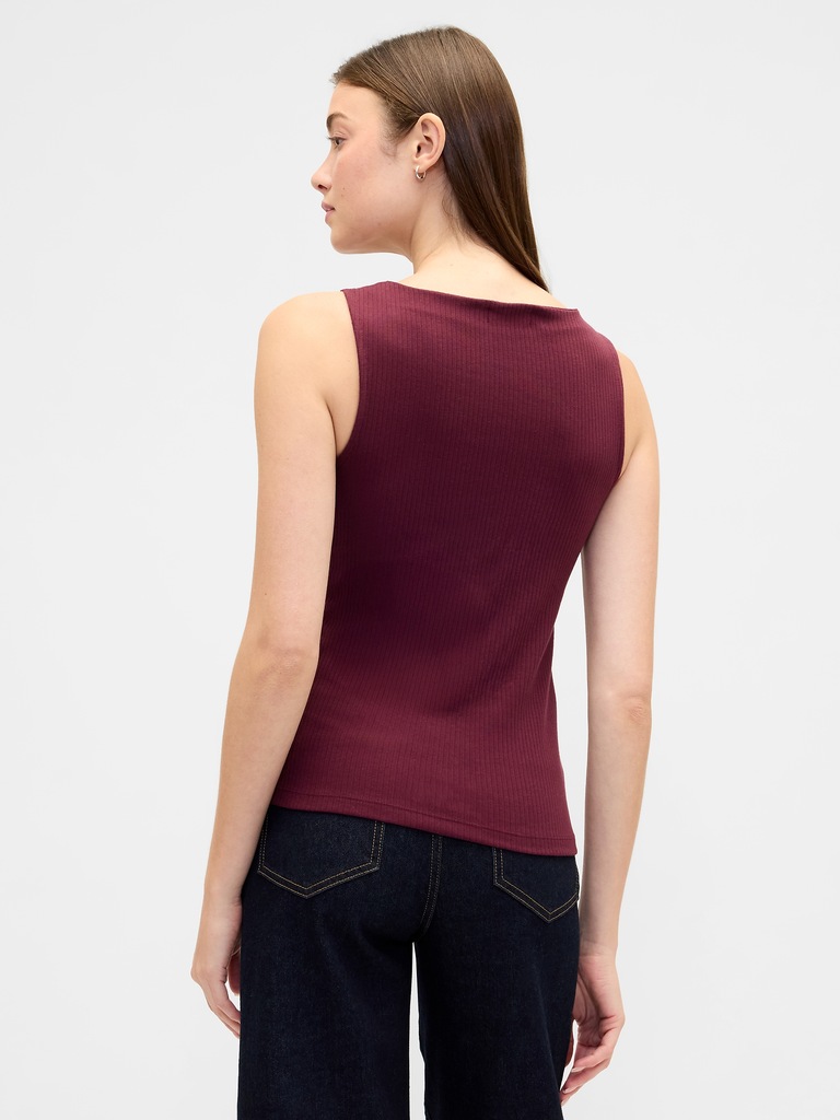 Ribbed Boatneck Vest