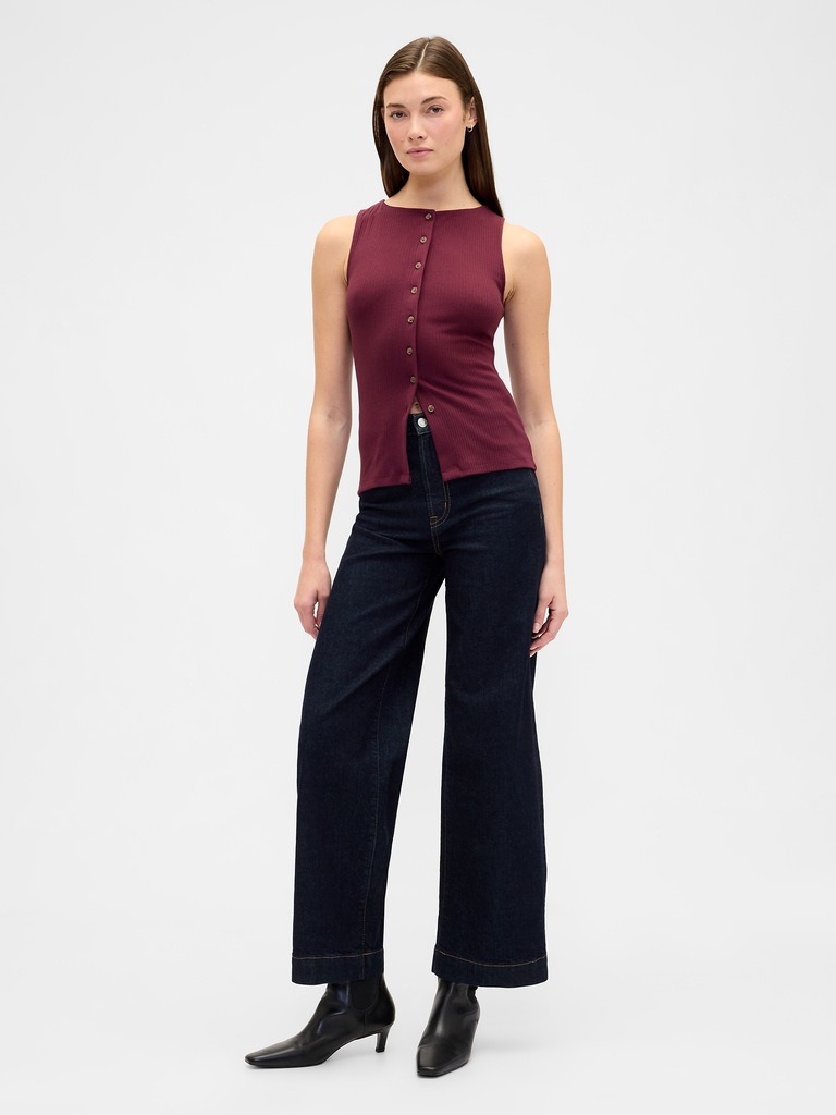 Ribbed Boatneck Vest