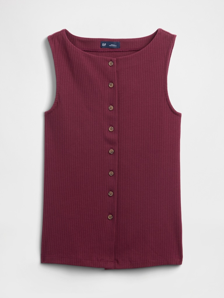 Ribbed Boatneck Vest