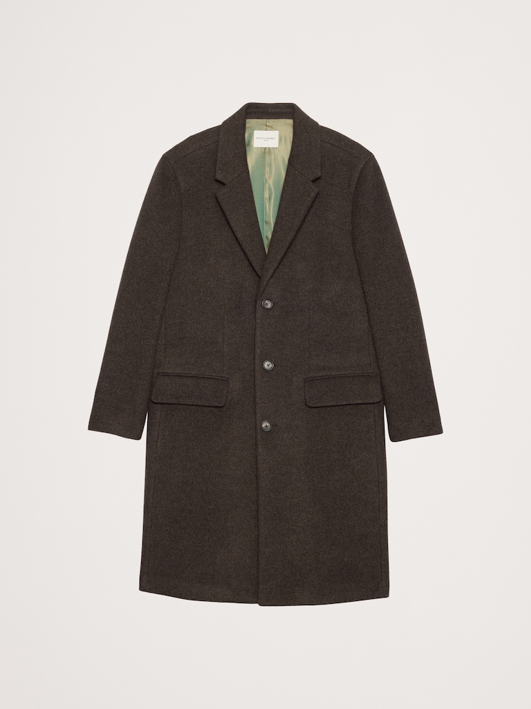 Italian Melton Wool-Blend Top Coat