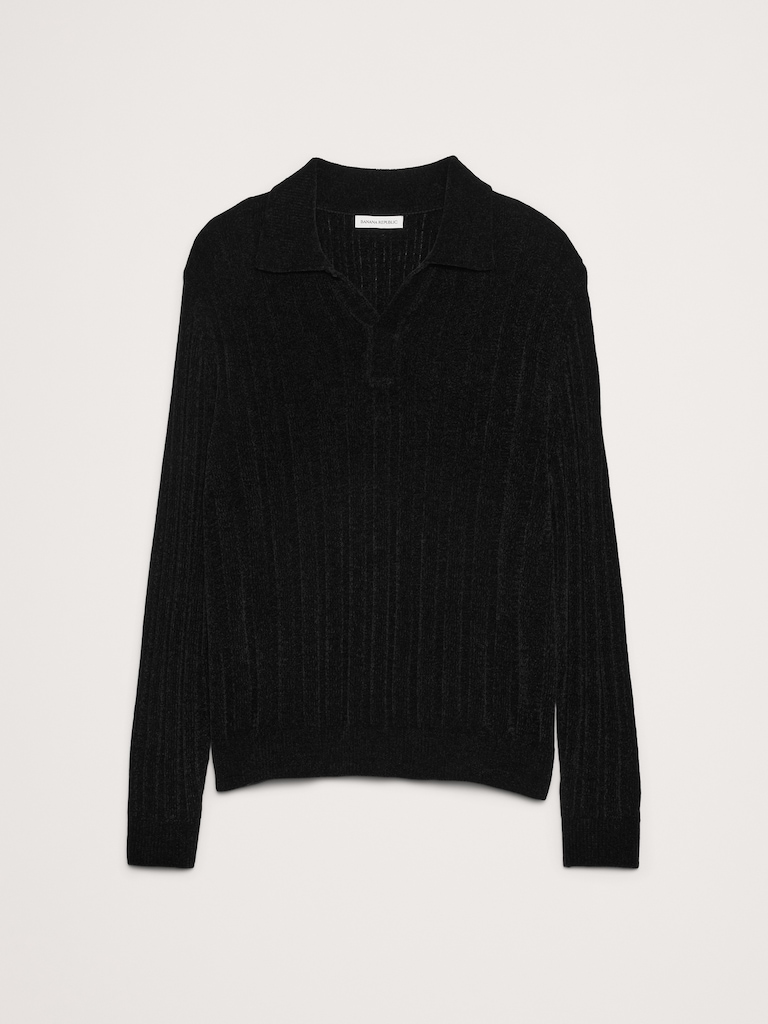 Ribbed Chenille Sweater Polo