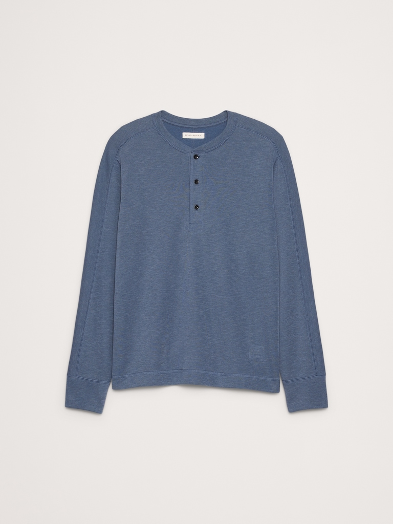 Slub Double-Knit Henley T-Shirt