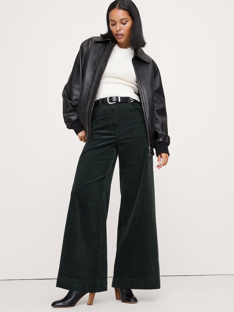 High-Rise Wide-Leg Corduroy Pant