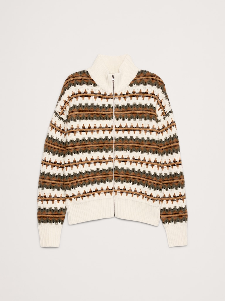 Fairisle Merino-Blend Sweater Jacket