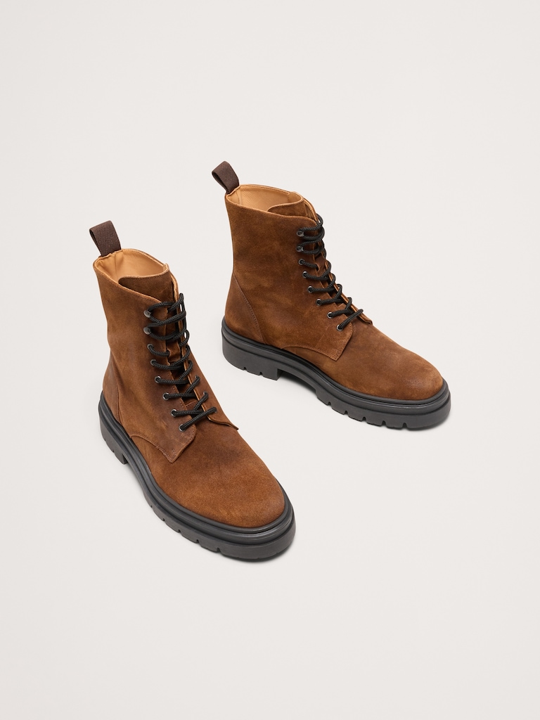 Italian Suede Combat Boot