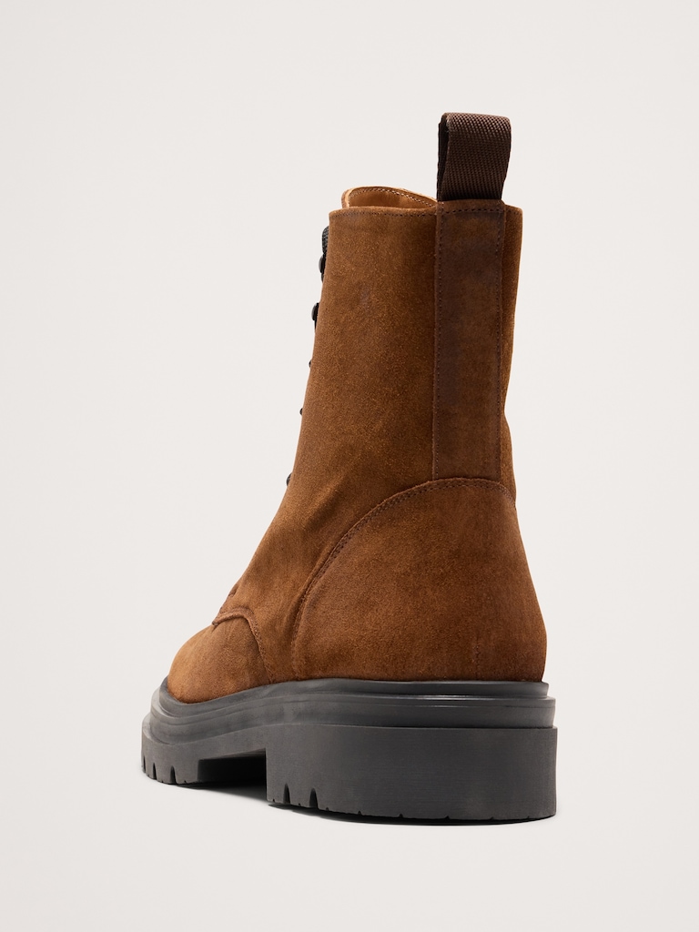 Italian Suede Combat Boot