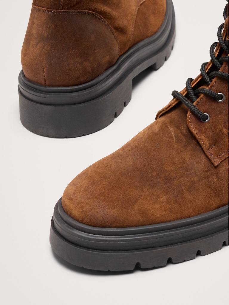 Italian Suede Combat Boot